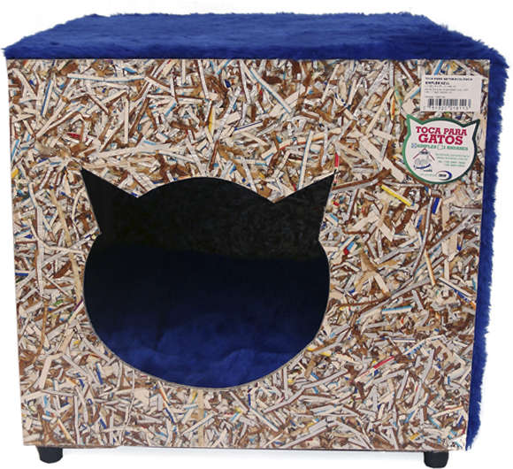 Toca Ecológica Recriar Pet Simples Azul para Gatos - Azul