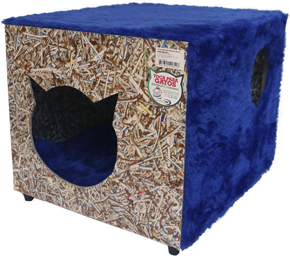 Toca Ecológica Recriar Pet Simples Azul para Gatos - Azul