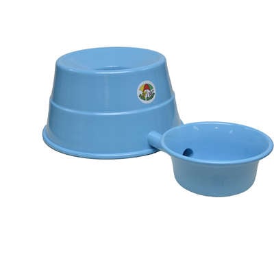 Bebedouro Vida Mansa Alumínio para Raças Grandes Azul Claro