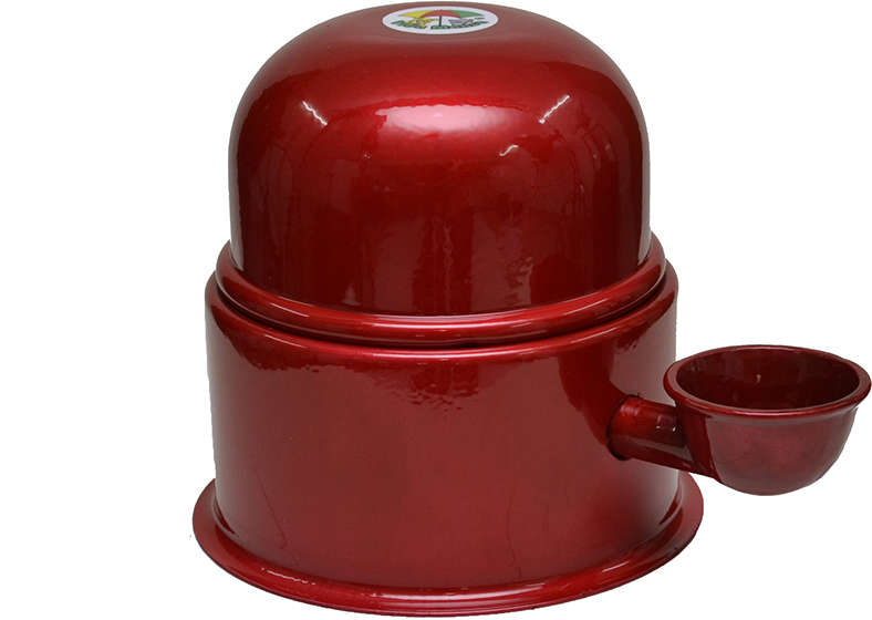 Bebedouro Vida Mansa Alumínio Vermelho para Raças Pequenas - 1,4 L