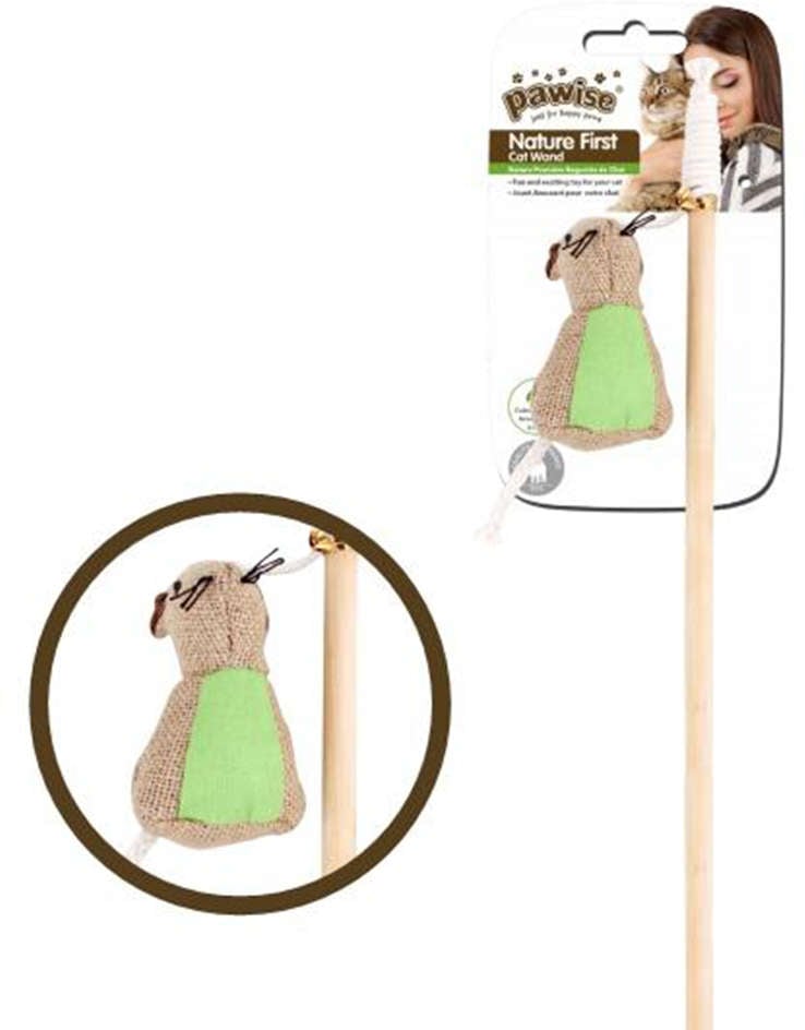 Brinquedo Pawise Linha Nature Varinha com Rato - Verde