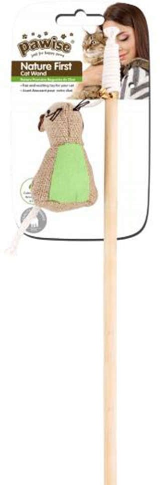 Brinquedo Pawise Linha Nature Varinha com Rato - Verde