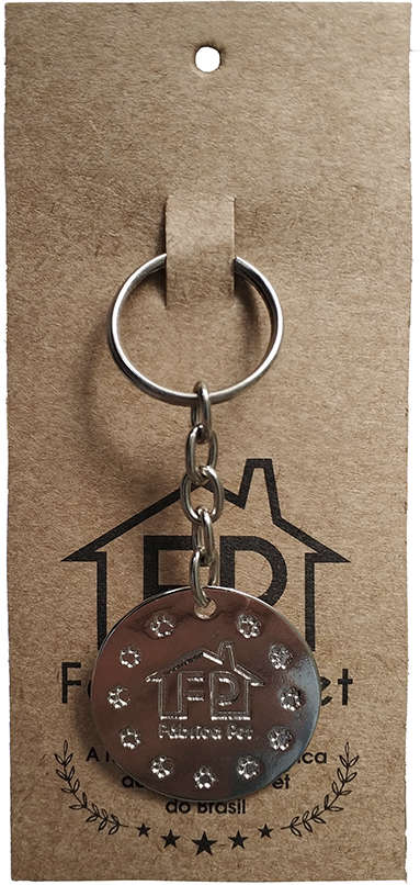 Medalha de Identificação Chaveiro Fábrica Pet em Metal - Prata