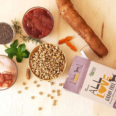 Ração All Love Veggie Grain Free Sabor Frango, Chia, Tapioca & Cúrcuma para Cães Adultos