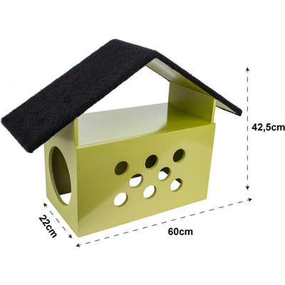 Brinquedo Arranhador Carlu Pet House Little House Dourado