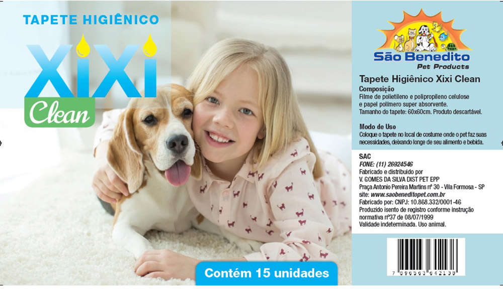 Tapete Higiênico São Benedito Pet Xixi Clean -15 Unidades