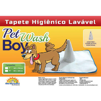 Tapete Higiênico Pet Wash Boy's São Benedito Pet Lavável com Poste