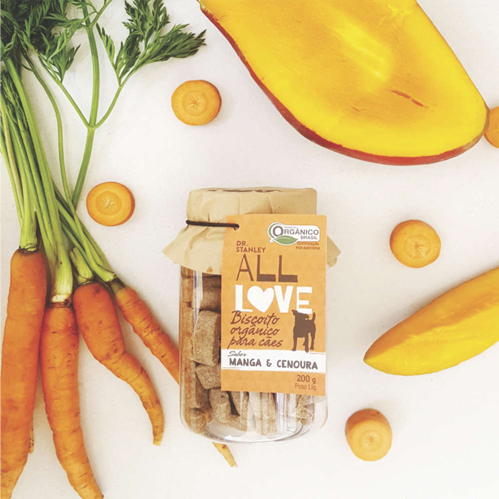 Biscoito All Love para Cães Adultos Sabor Cenoura e Manga - 200g