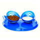 Kit Truqys Pets Jogo Americano Gato + 02 Comedouros Inclinados - Azul