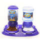 Kit Truqys Pets Automático Bandeja + Comedouro + Bebedouro - Roxo