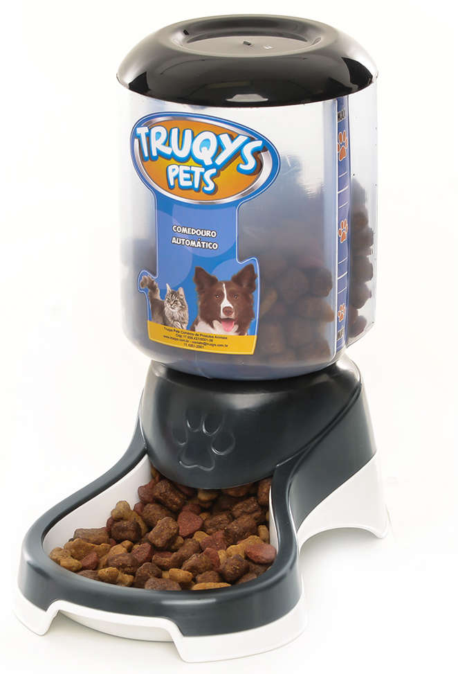Comedouro Automático Truqys Pets Preto com Galão - 1Kg