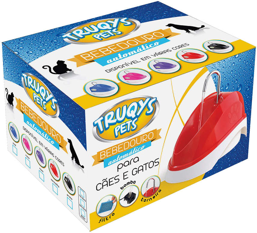 Bebedouro Automático Truqys Pets Fonte Elétrica Azul - Bivolt