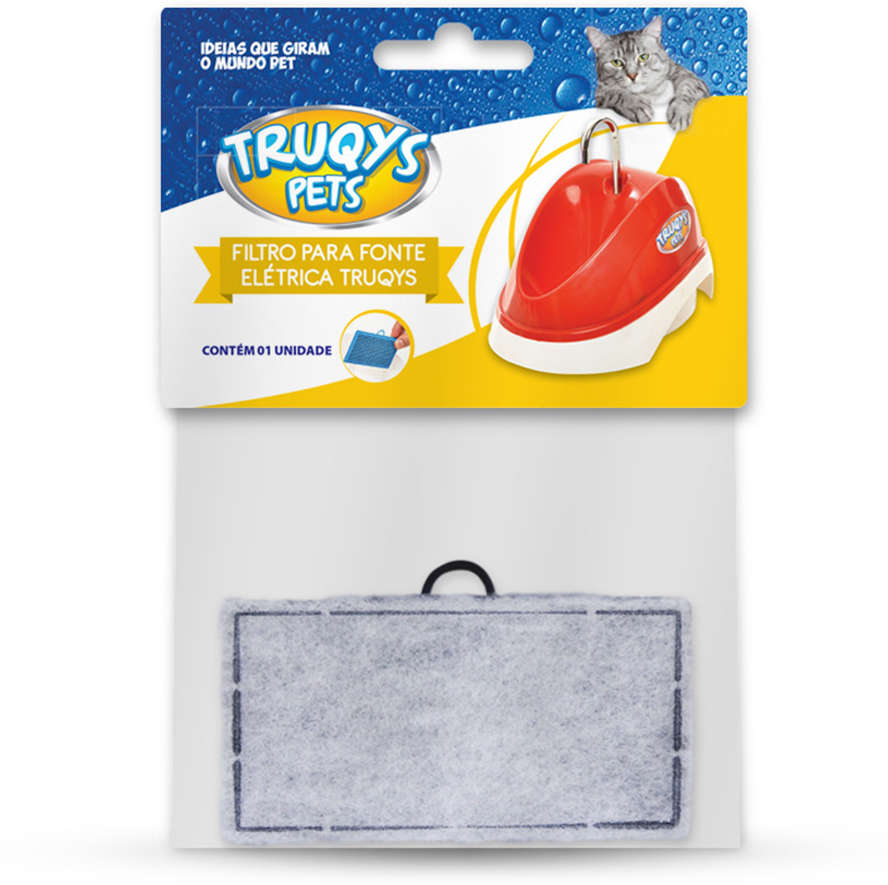Filtro de Carvão Ativado para Bebedouro Automático Truqys Pets Fonte Elétrica - Filtro