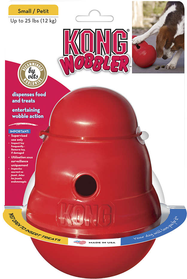 Brinquedo Interativo KONG Wobbler com Dispenser para Ração ou Petisco Vermelho - Tam. G