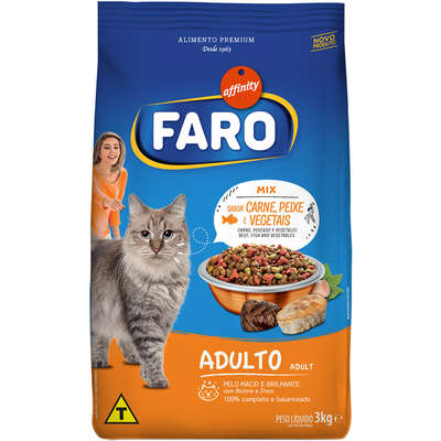 Ração Affinity Faro Mix Sabor Carne, Peixe e Vegetais para Gatos Adultos