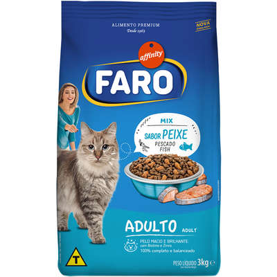 Ração Affinity Faro Mix Sabor Peixe para Gatos Adultos