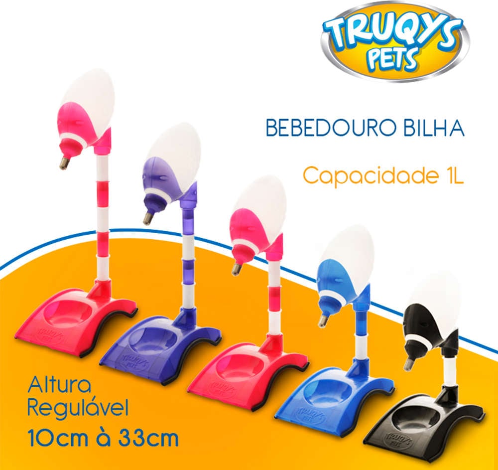 Bebedouro Bilha Truqys Pets Lambe Lambe Vermelho - 1 Litro
