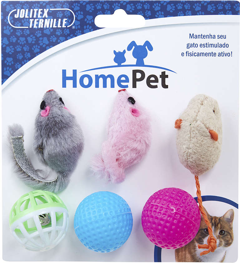 Brinquedo Home Pet Kit Ratinho Maluquinho 3 Ratinhos - Tam. Único