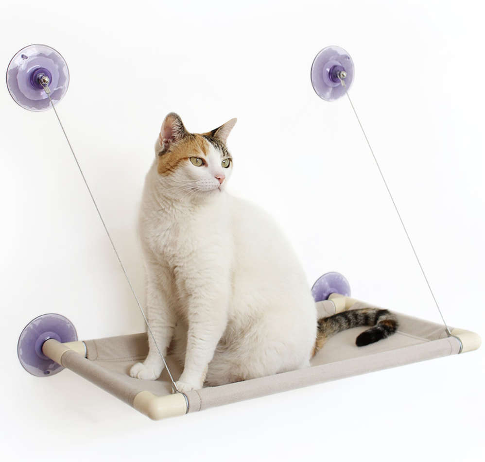 Cama de Janela Gatton Catbed Suede Marfim para Gatos - King