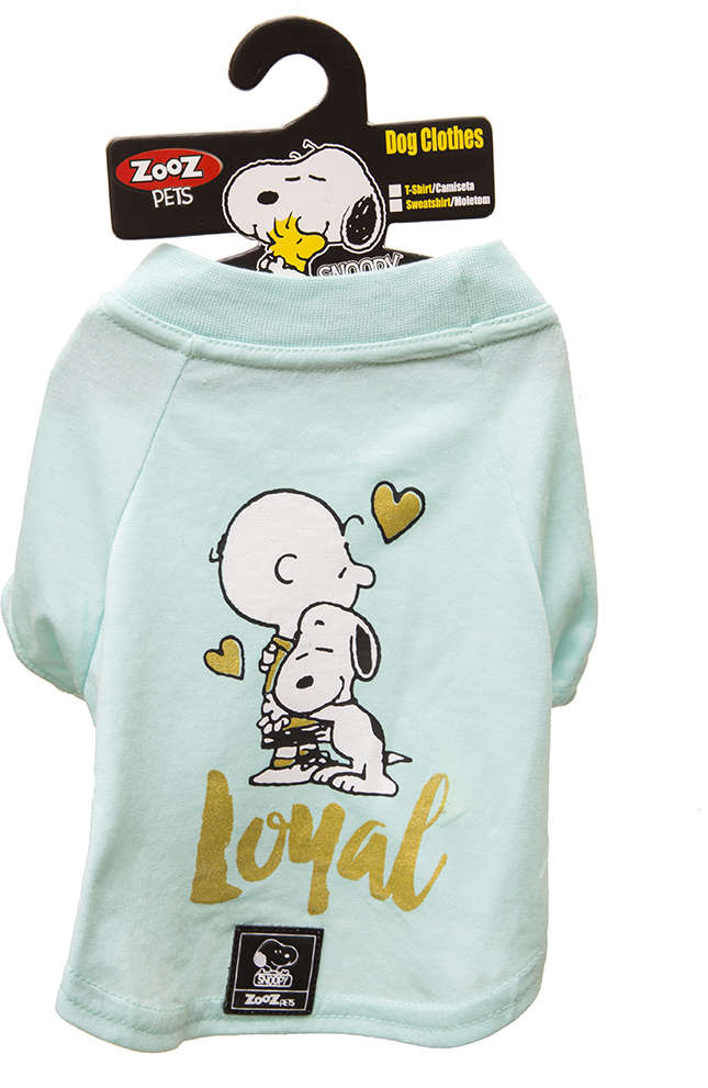 Camiseta Zooz Pets Charlie Snoopy Loyal Verde Água - Tam. GG