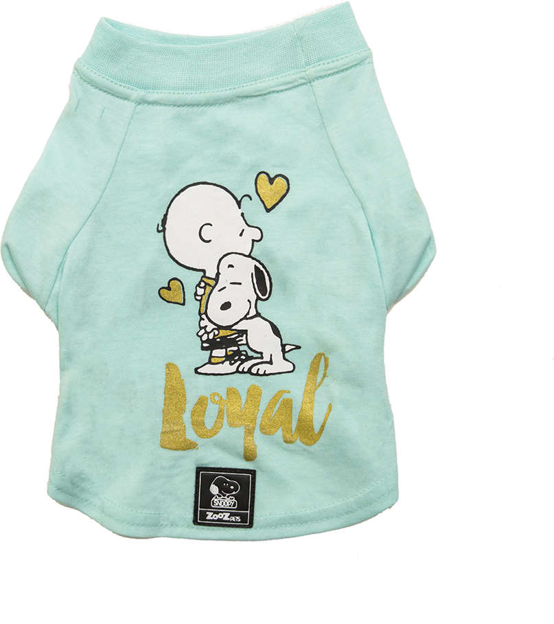 Camiseta Zooz Pets Charlie Snoopy Loyal Verde Água - Tam. GG