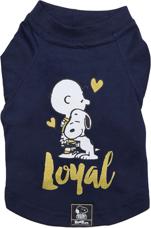 Camiseta Zooz Pets Charlie Snoopy Loyal Azul Marinho - Tam. G