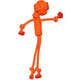 Mordedor em Corda de Algodão Pet&Go PlayGoo Boneco Laranja