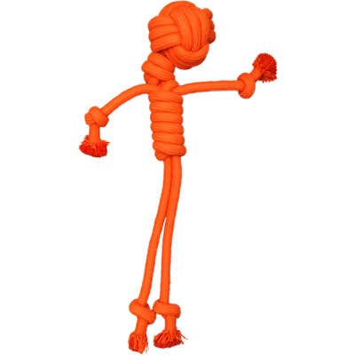 Mordedor em Corda de Algodão Pet&Go PlayGoo Boneco Laranja