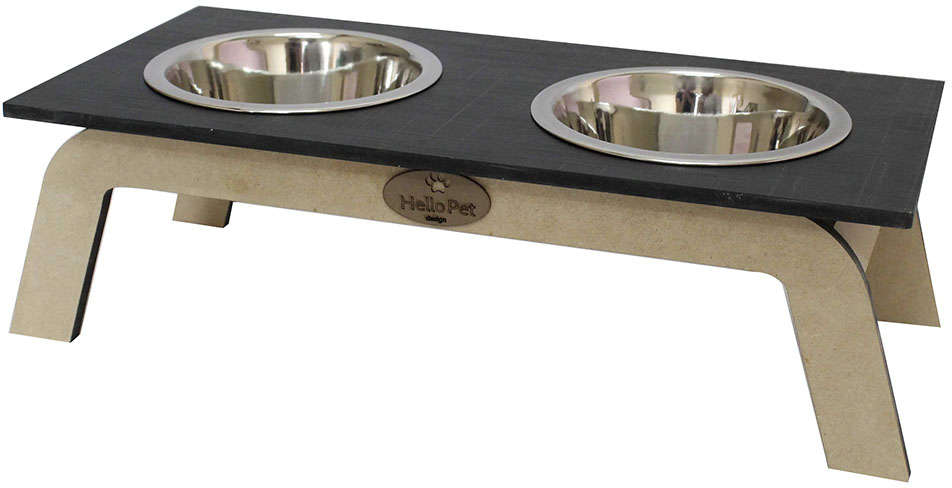 Comedouro Hello Pet Bahamas Preto - Tam. M