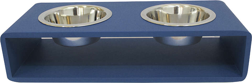 Comedouro Hello Pet Modern Duplo Azul Marinho - Tam. G
