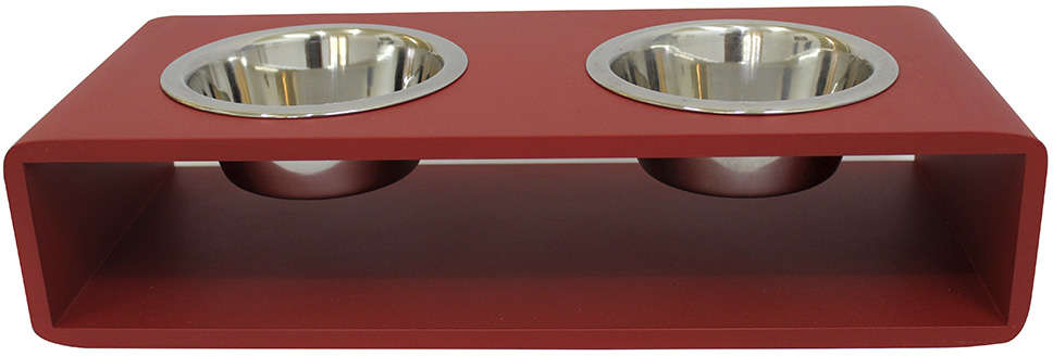Comedouro Hello Pet Modern Duplo Vermelho - Tam. G