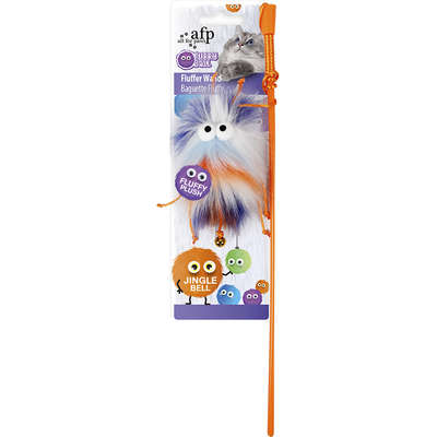 Brinquedo AFP Furry Ball Fluffer Wand Varinha Laranja para Gatos
