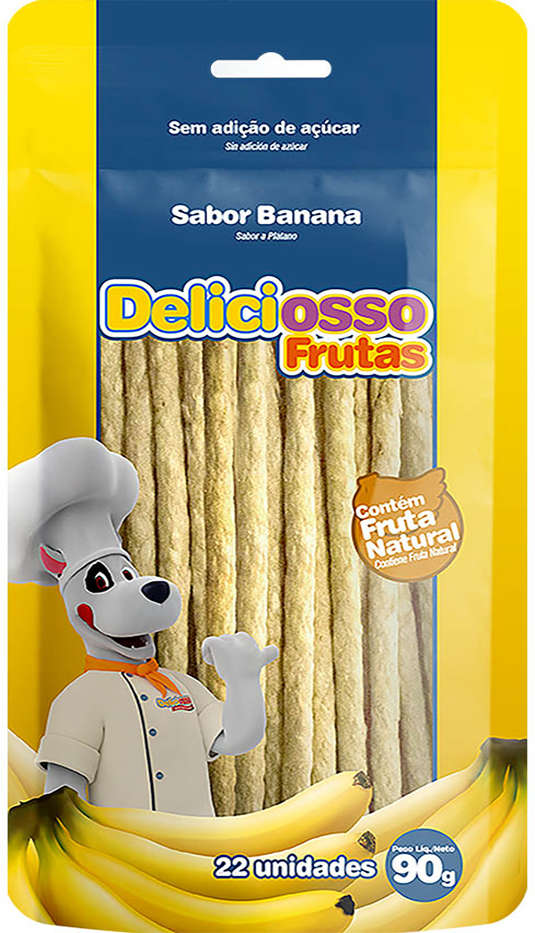 Ossinho XisDog Deliciosso para Cães Adultos Sabor Banana - 90g