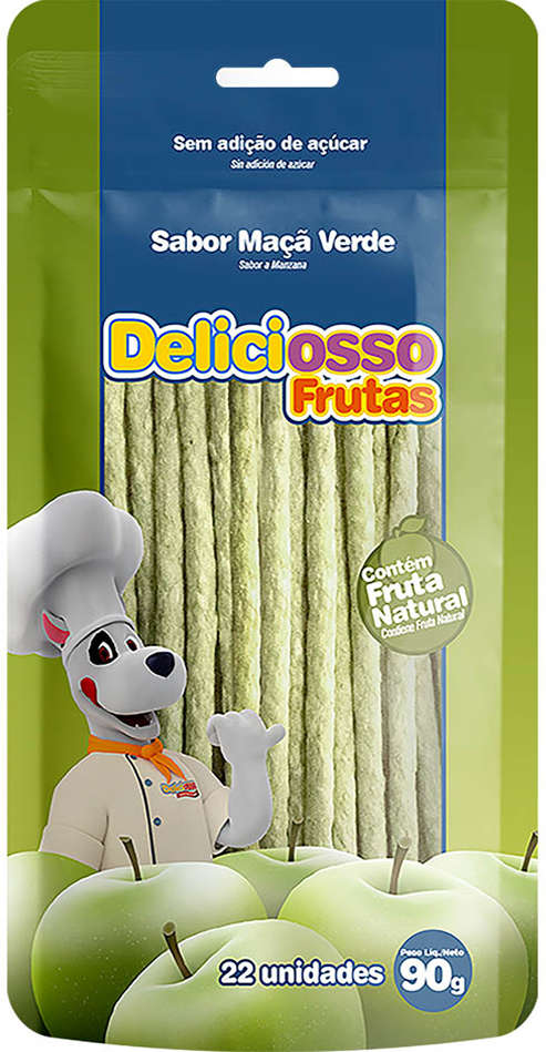 Ossinho XisDog Deliciosso para Cães Adultos Sabor Maça Verde - 90g