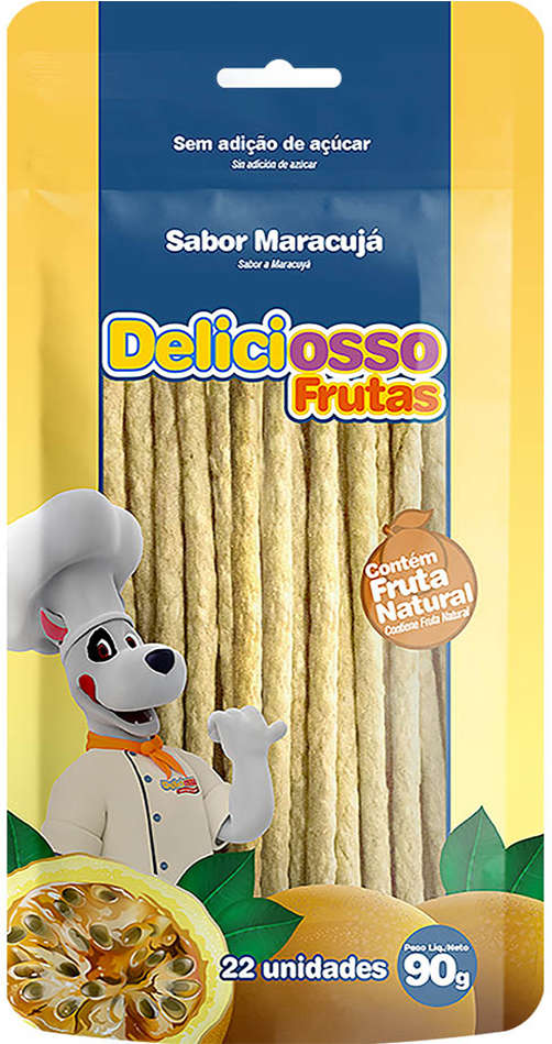 Ossinho XisDog Deliciosso para Cães Adultos Sabor Maracujá - 90g
