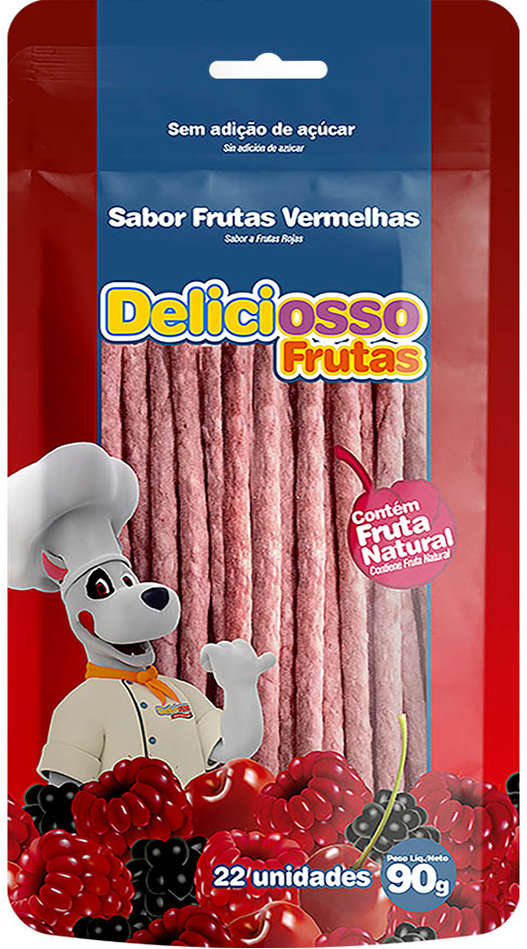 Ossinho XisDog Deliciosso para Cães Adultos Sabor Frutas Vermelhas - 90g