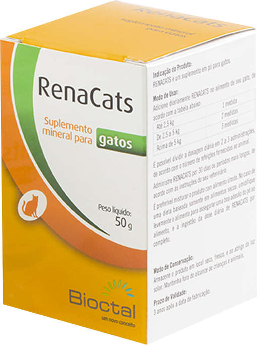 Suplemento Mineral Candioli RenaCats Tratamento Renal - 50 g