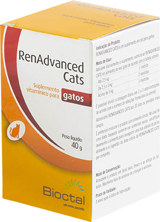Suplemento Vitamínico Candioli RenAdvanced Cats Tratamento Renal - 40 g