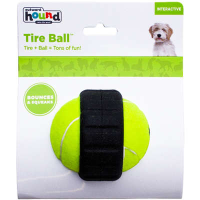 Brinquedo Outward Hound Bola de Tênis para Cães com Textura de Pneu
