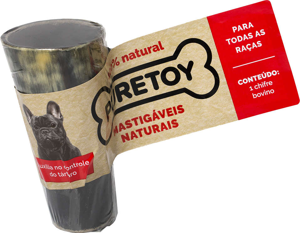 Chifre Puretoy Mastigáveis Naturais para Cães Sabor Natural - 1 Unidade