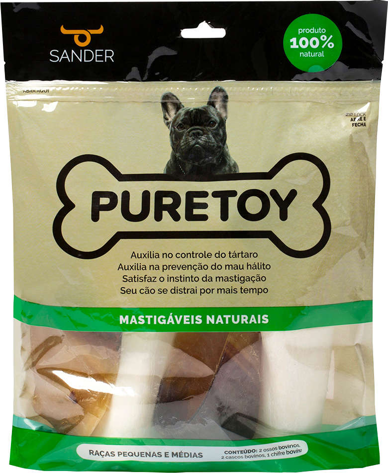 Kit Sander Puretoy Mastigáveis Naturais para Raças Pequenas e Médias - Kit