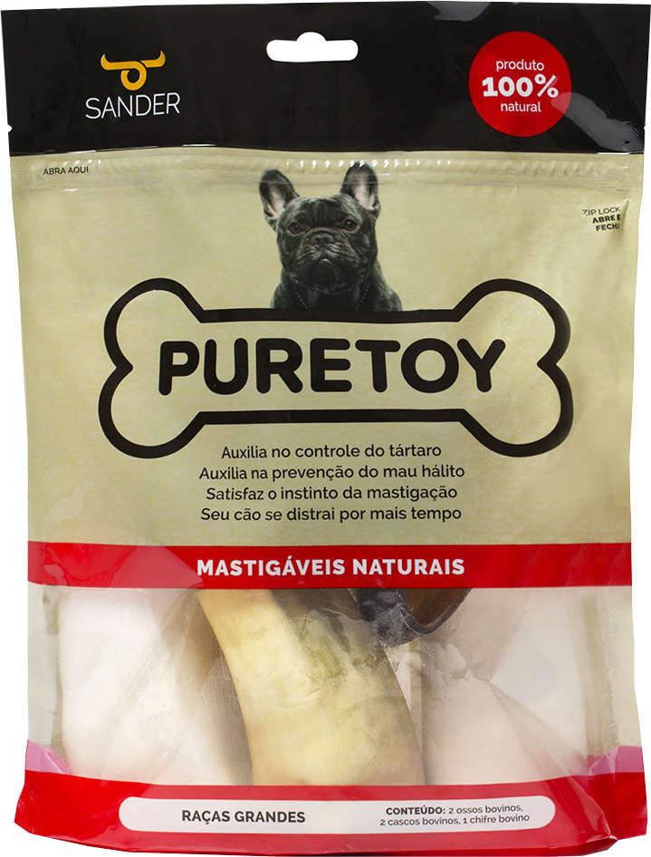Kit Sander Puretoy Mastigáveis Naturais para Raças Grandes - Kit