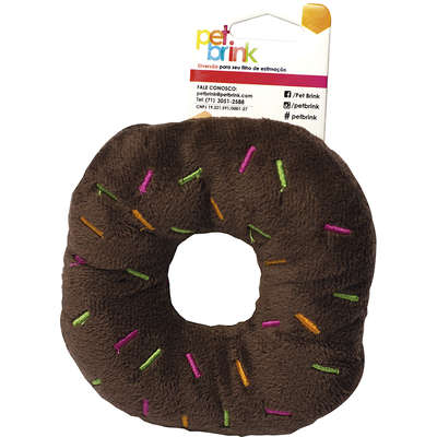 Brinquedo Pelúcia Pet Brink Fun Donuts Marrom para Cães - Marrom