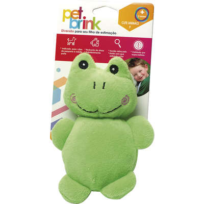 Brinquedo Pelúcia Pet Brink Cute Animals Sapo para Cães - Tam. P