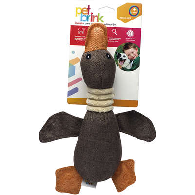 Brinquedo Pelúcia Pet Brink Natural Duck Marrom para Câes - Marrom