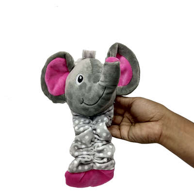 Brinquedo Akio Pelúcia com Squeaker Elefante com Corpo Elástico