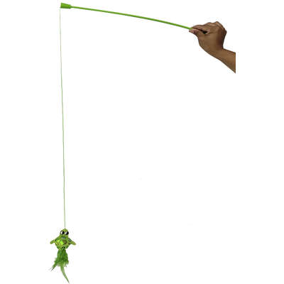 Brinquedo Akio Varinha Sapo Verde para Gatos