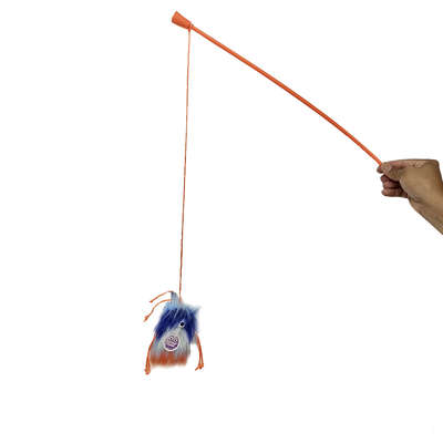Brinquedo AFP Furry Ball Fluffer Wand Varinha Laranja para Gatos