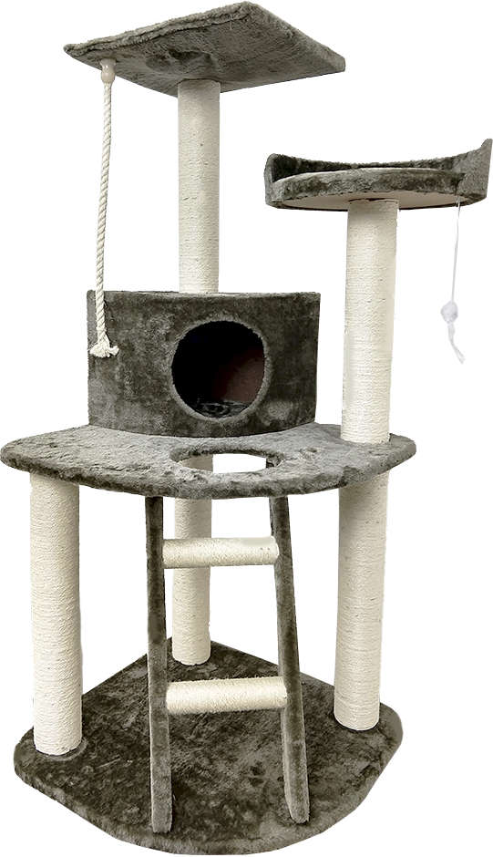 Brinquedo Arranhador The Pets Brasil Cinza Mansão 03 Andares - Tam. Único