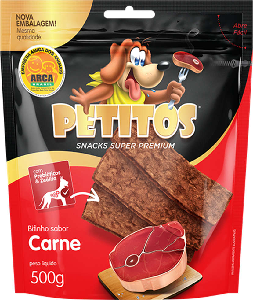 Bifinho Petitos para Cães Adultos Sabor Carne - 500g